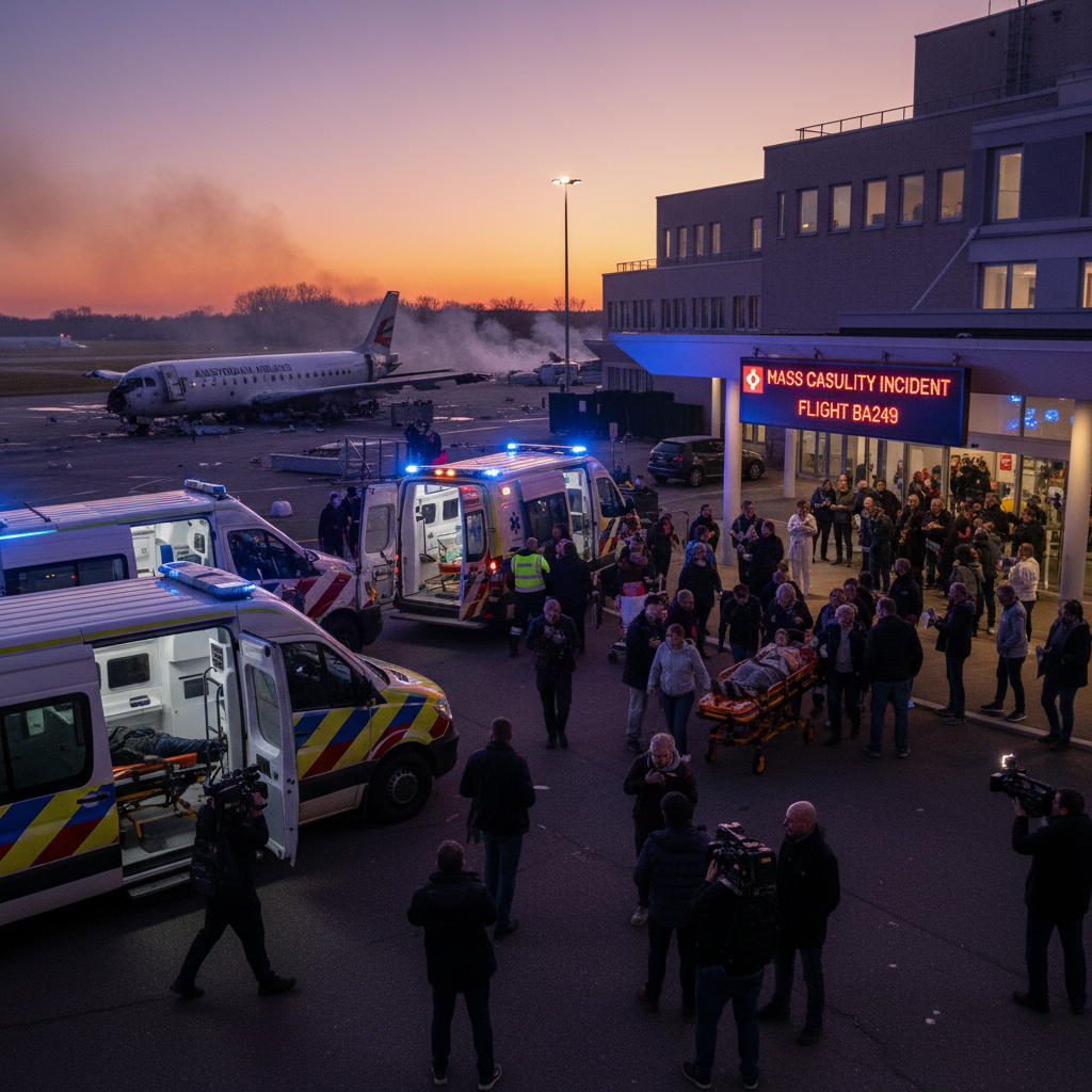 Twenty-five people just landed in the hospital after an Amsterdam flight.