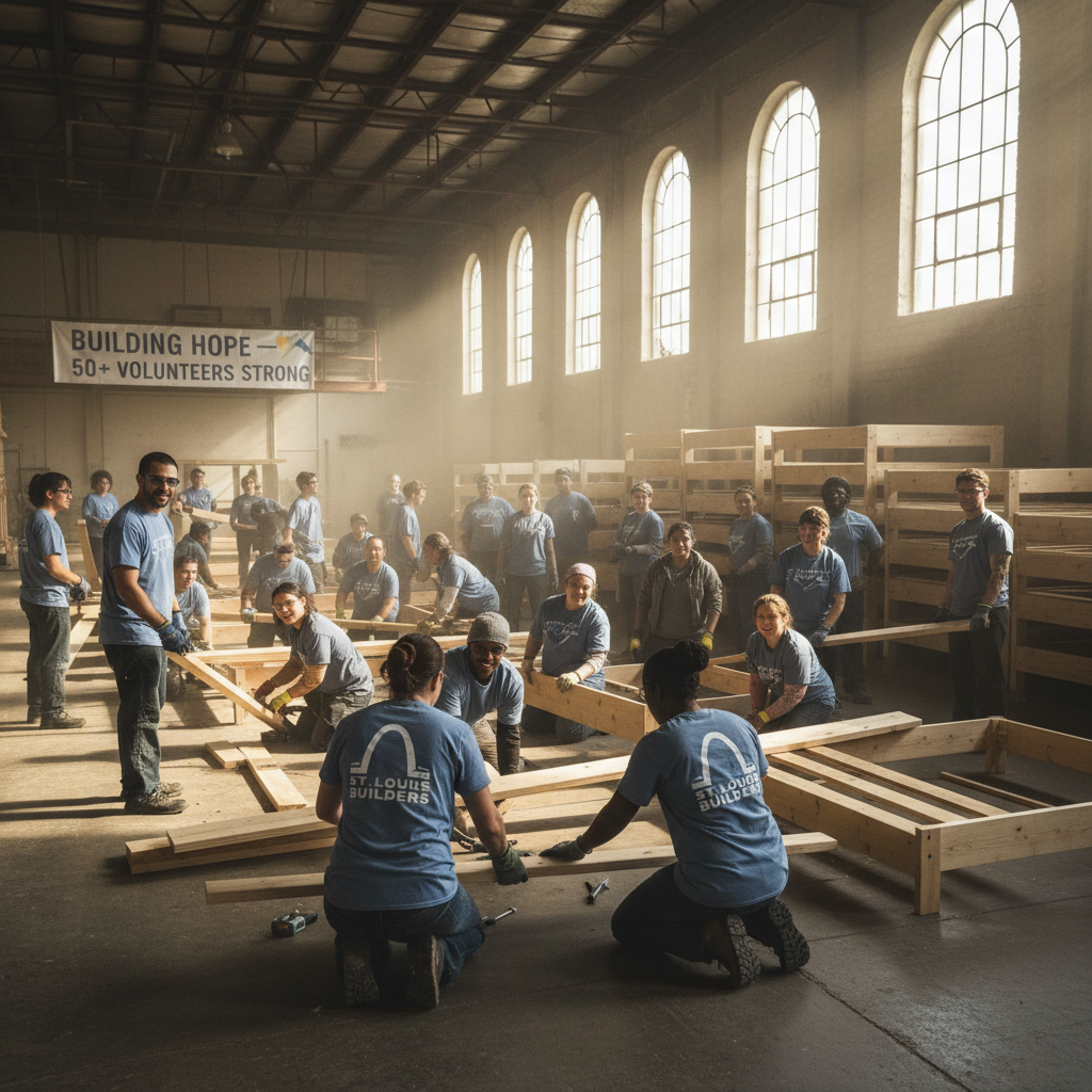 Over 50 St. Louis volunteers built hope, not just beds.