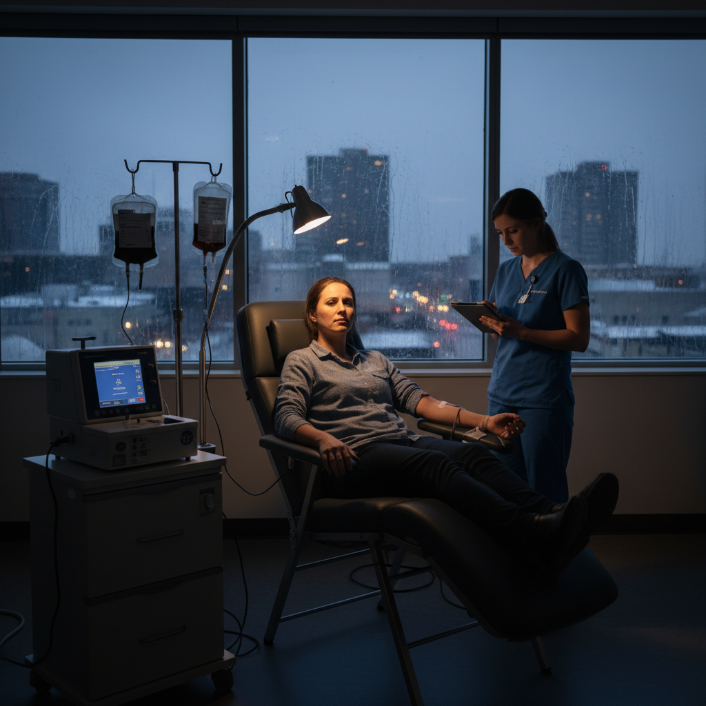 Regina's plasma clinic let someone donate twice. You okay with that?