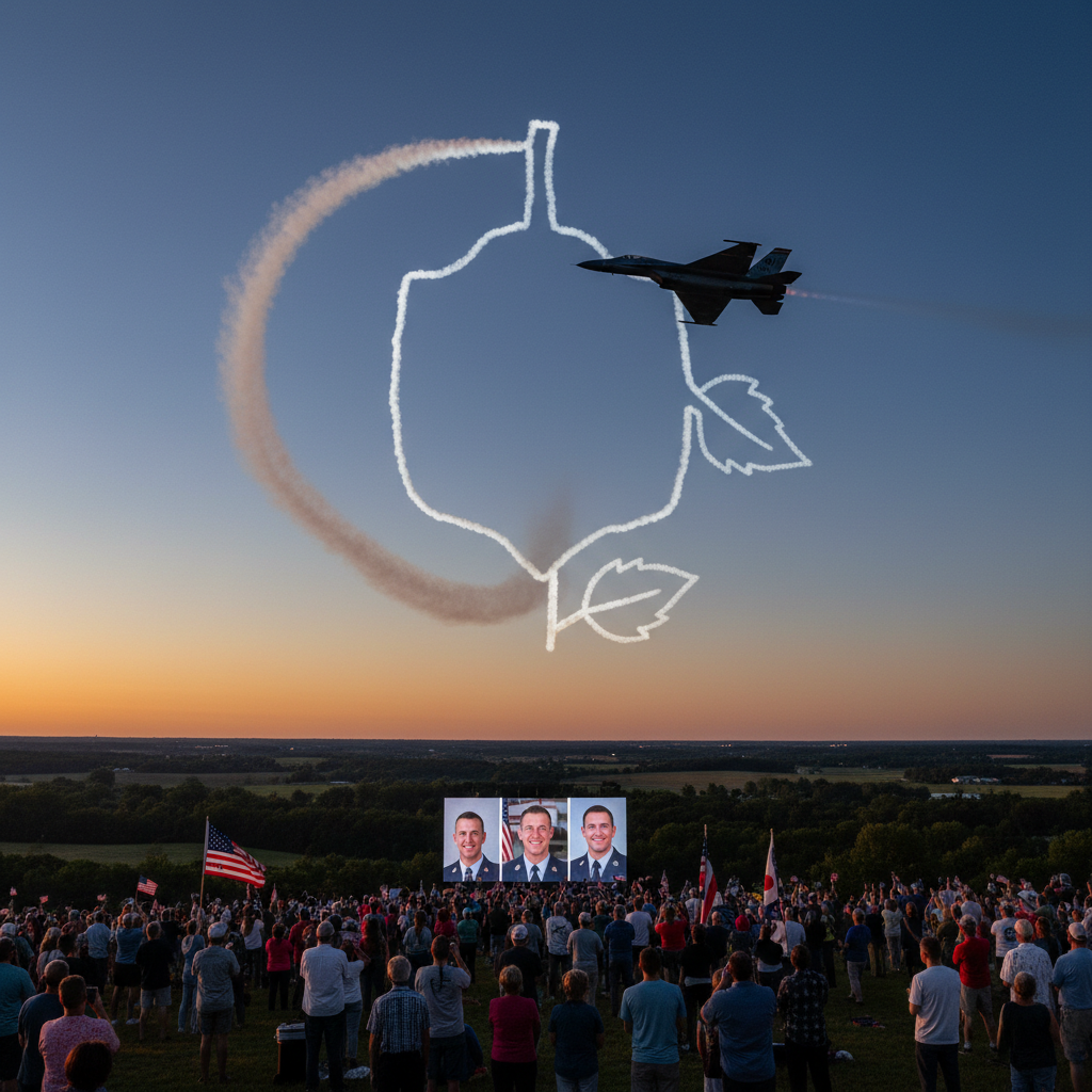 Your pilot just drew a giant Buckeye to honor 3 airmen!