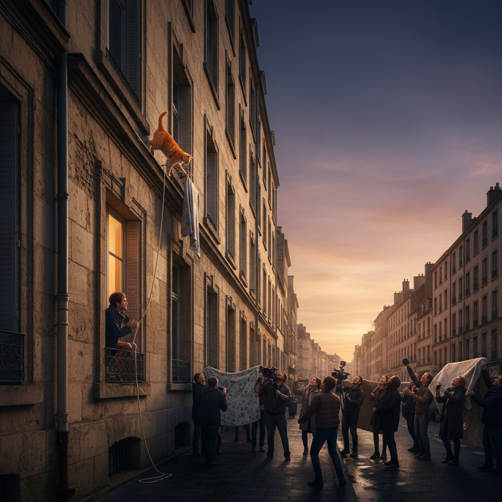 That Orléans cat stuck 8 storeys up? You won't believe how it got down.