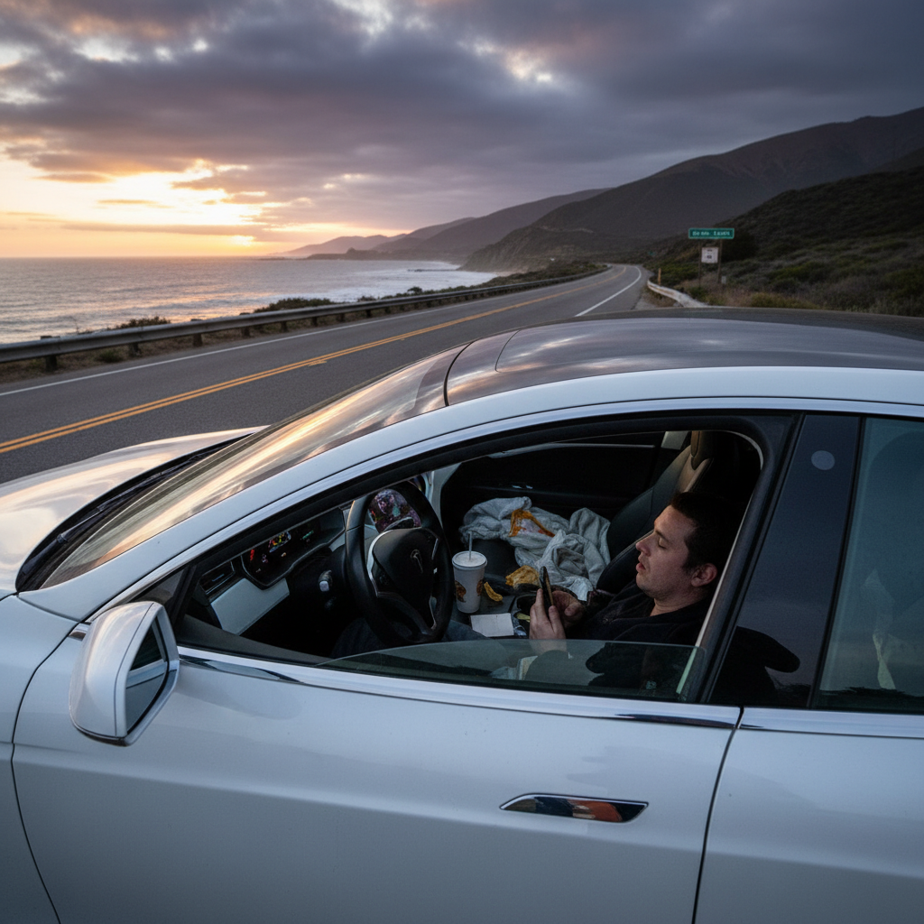 Someone asleep in their Tesla on Highway 1? Come on, Valley.