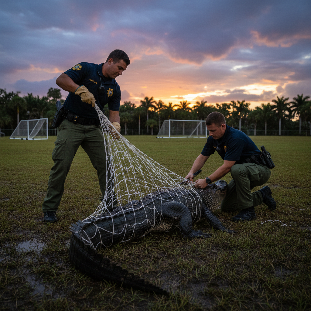 Your Manatee County deputies rescued a gator from a soccer net.