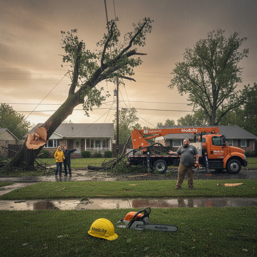 Did Modcity just try to chop down your neighbor's tree?