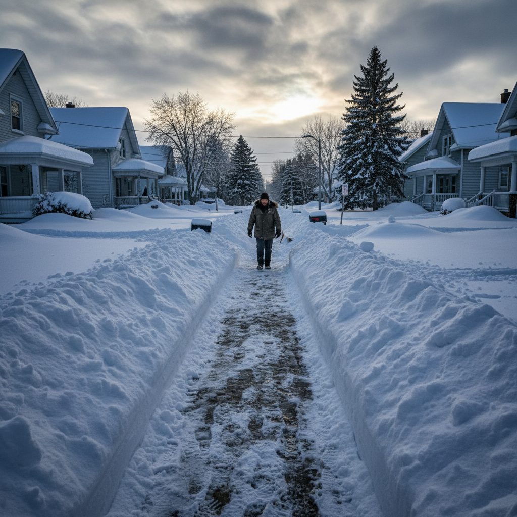 A week later, your Sudbury sidewalks are still buried.