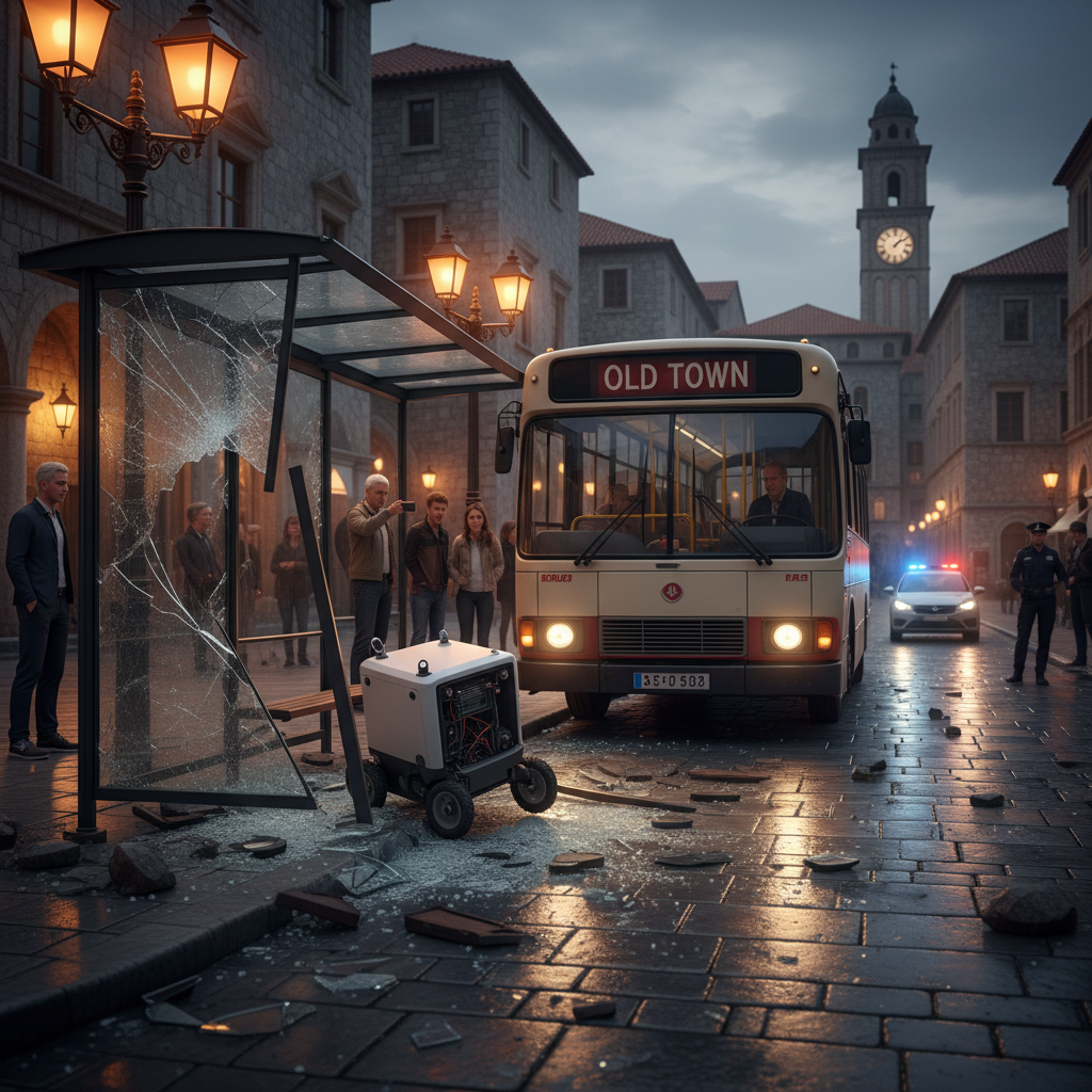 Your delivery robot just totaled a bus shelter in Old Town.