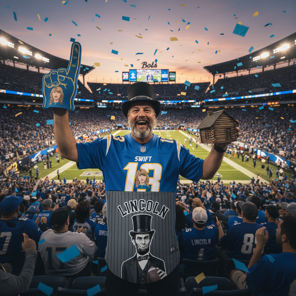 Your Bolts superfan wears Taylor Swift and Abe Lincoln jerseys!