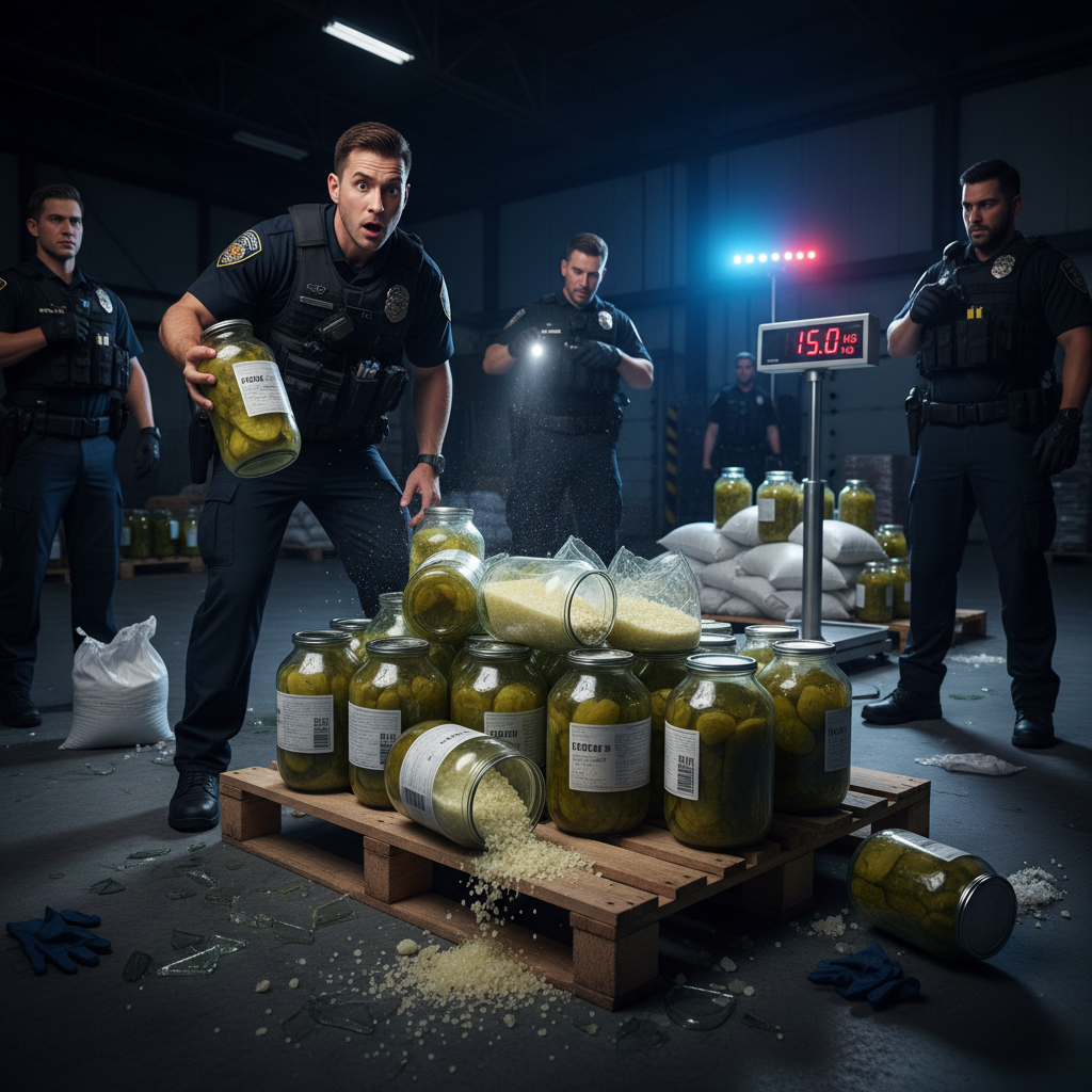 They found 115 kilos of meth in pickle jars. What?!