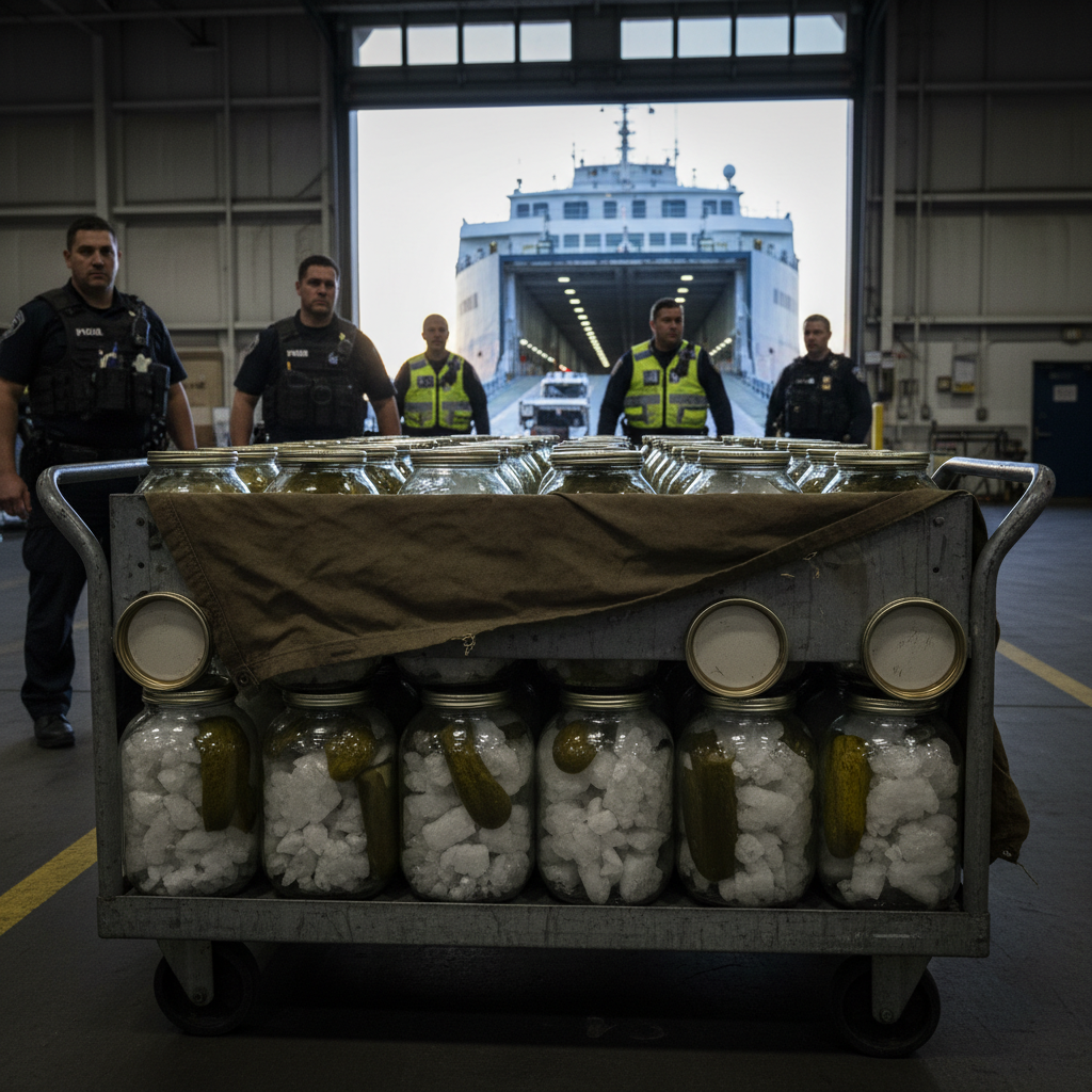 They found 115 kilos of meth in pickle jars at Tsawwassen. Seriously?