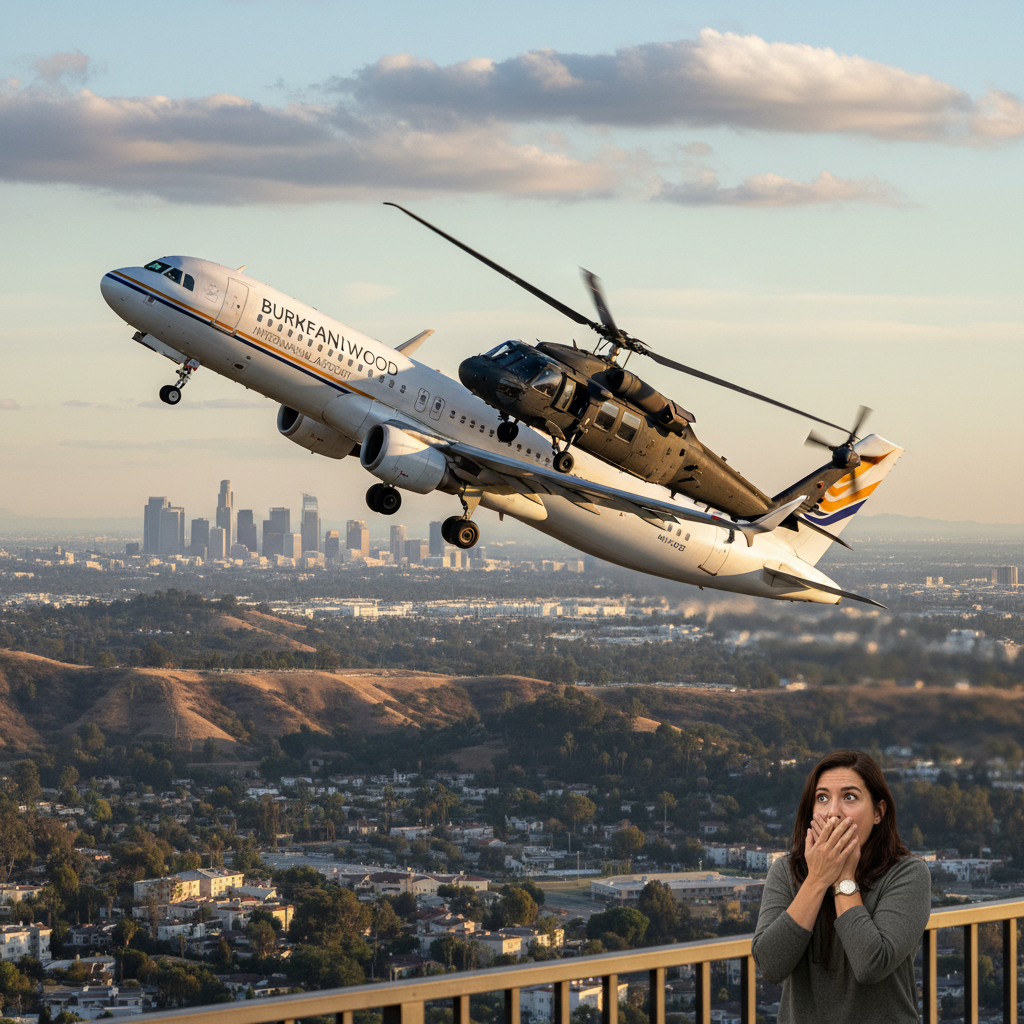 Your Burbank flight almost hit a military Blackhawk. No mames.