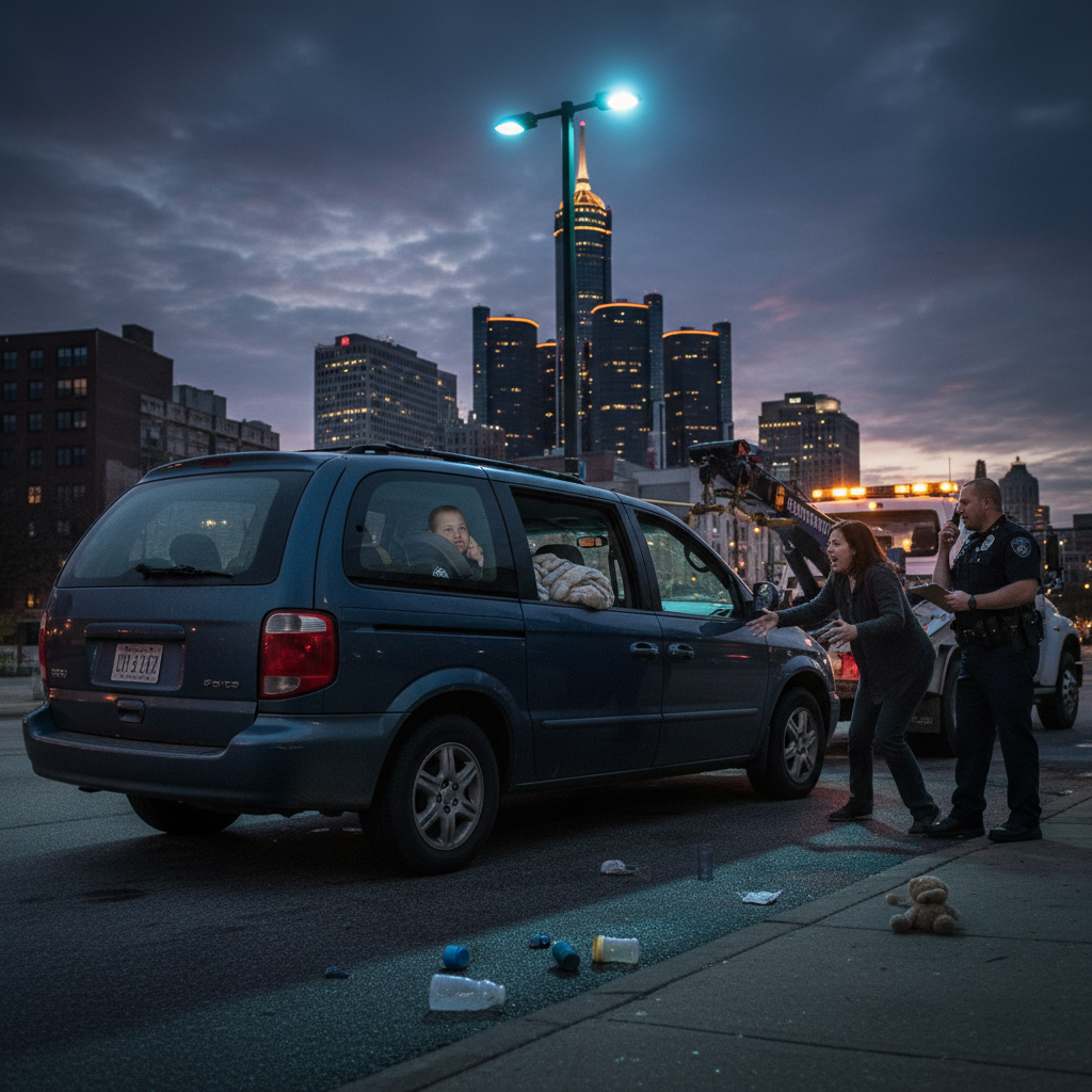 Did Detroit just tow away a 2-year-old baby?