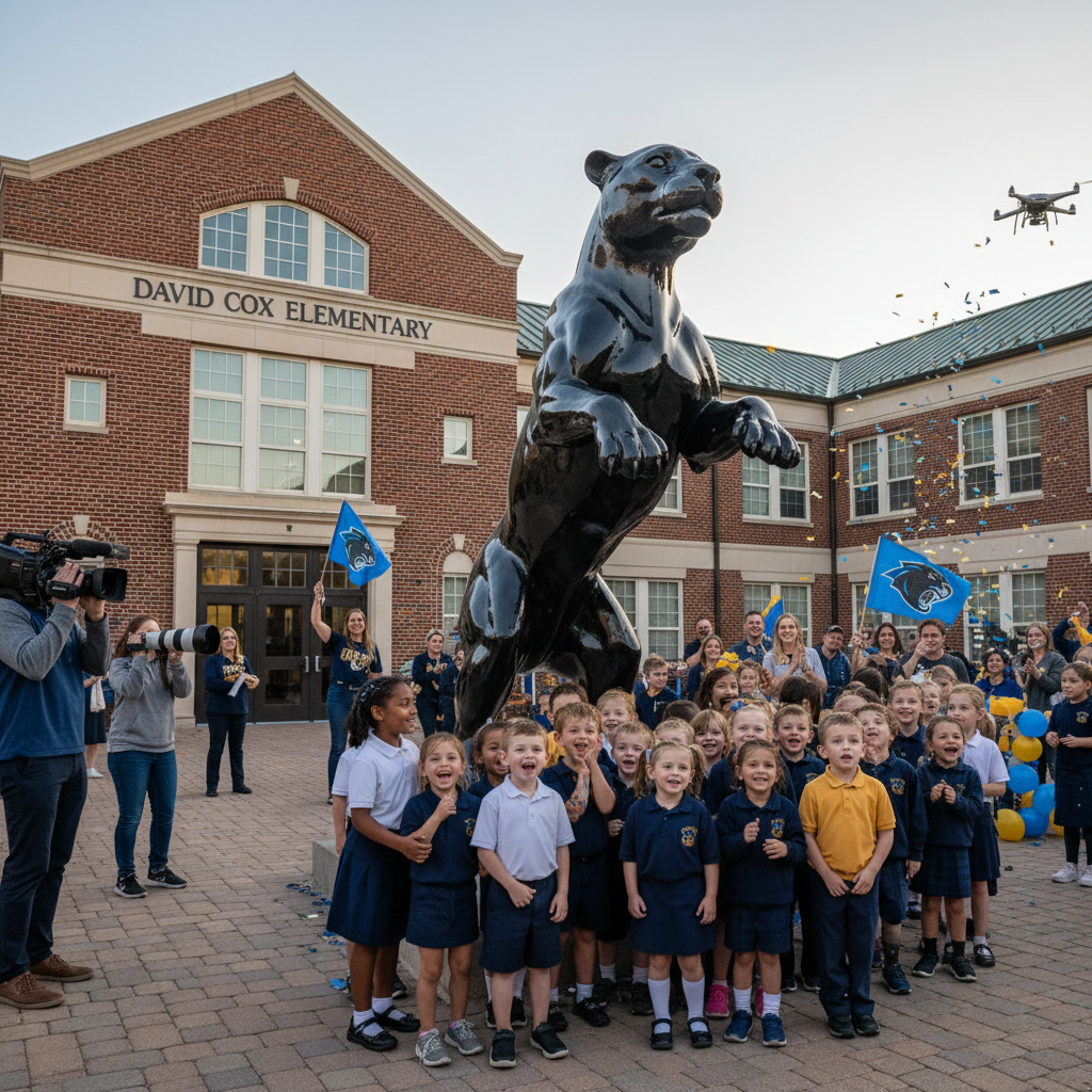 Your Panthers just made a real play at David Cox Elementary.