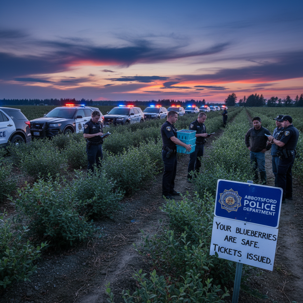 Abbotsford Police just issued dozens of tickets. Your blueberries are safe.