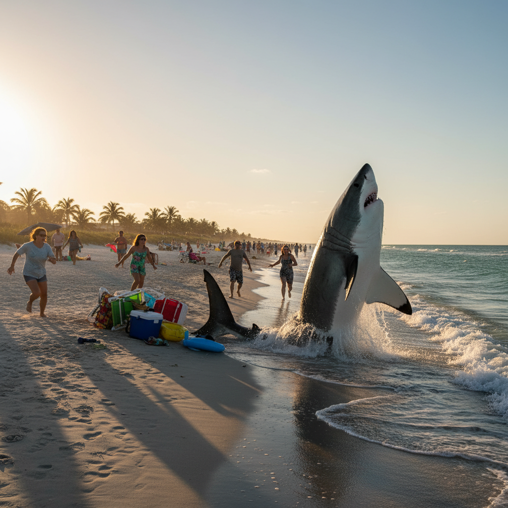 A 10-foot shark just crashed your Shell Key beach day