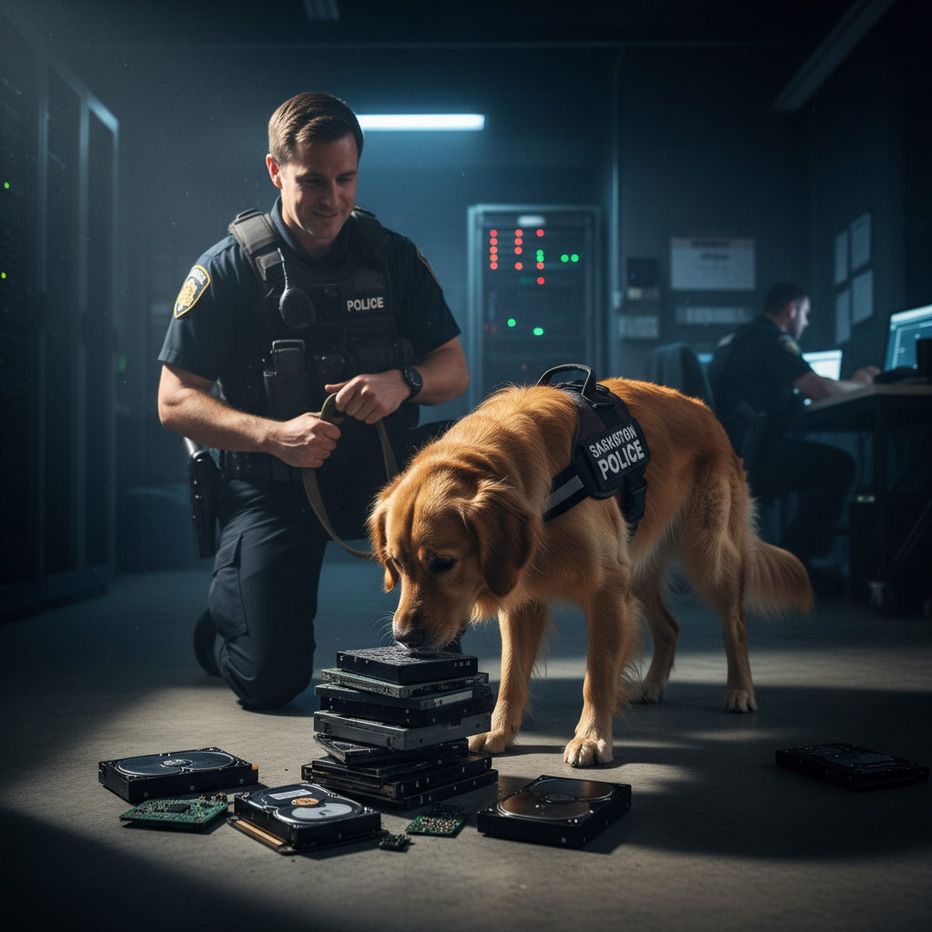 Saskatoon Police just got a golden retriever that sniffs out hard drives