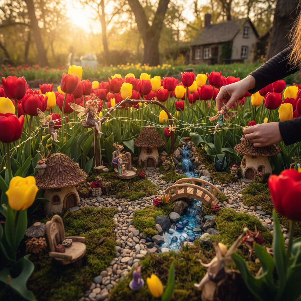 Your tulips are getting a fairy garden, for real.