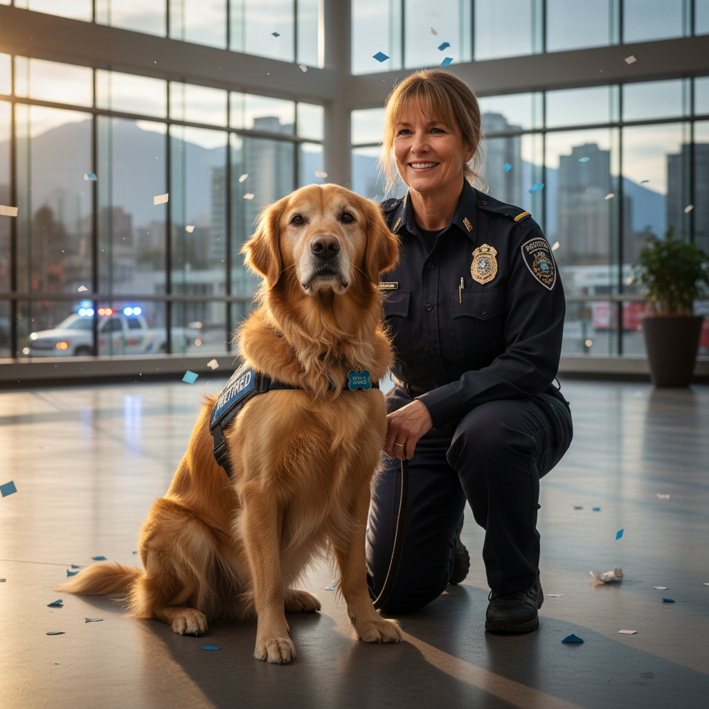 A dog just retired after keeping Vancouver hospitals safe for 10 years