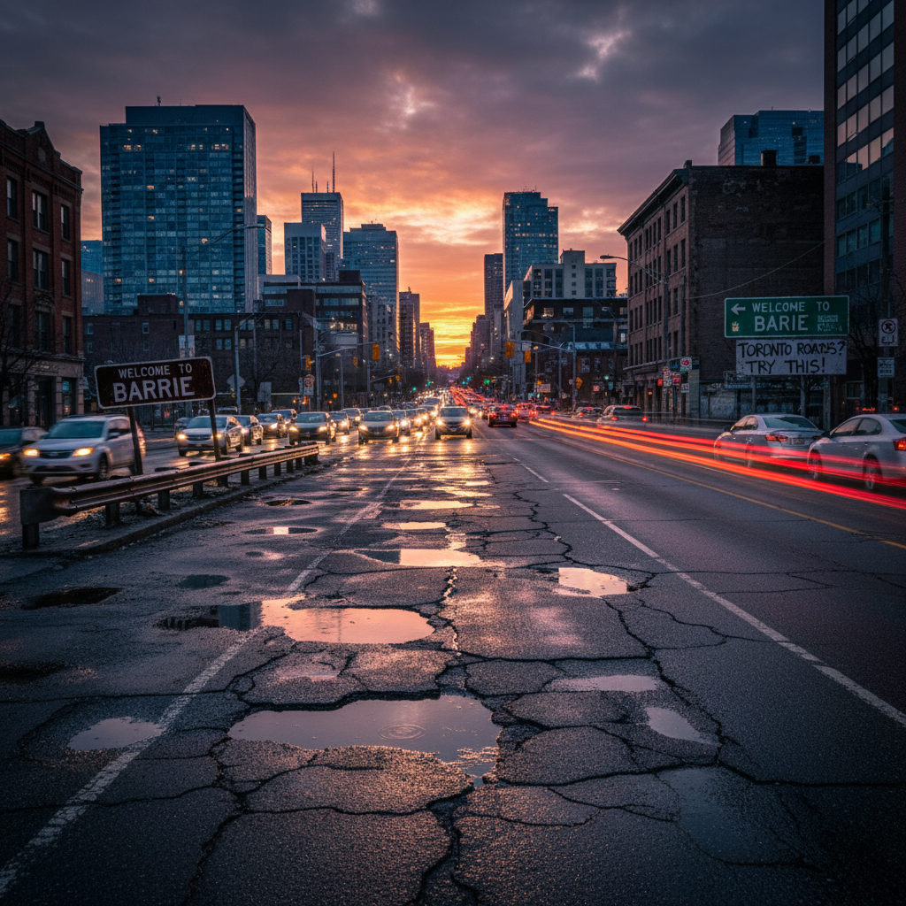 Your Barrie roads are just as bad as Toronto's, seriously.