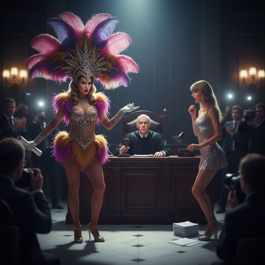 Your Vegas showgirl is suing Taylor Swift, no joke.