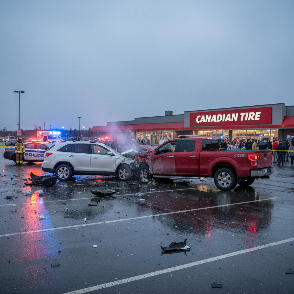 Someone got T-boned at Sydney's Canadian Tire. Are you safe?