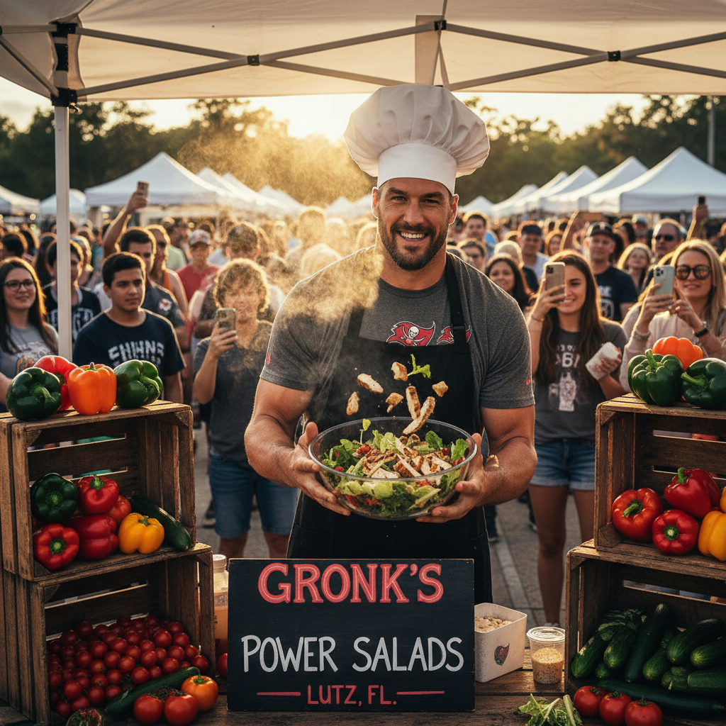 Gronk's selling salads in Lutz. Seriously, you gotta see this.
