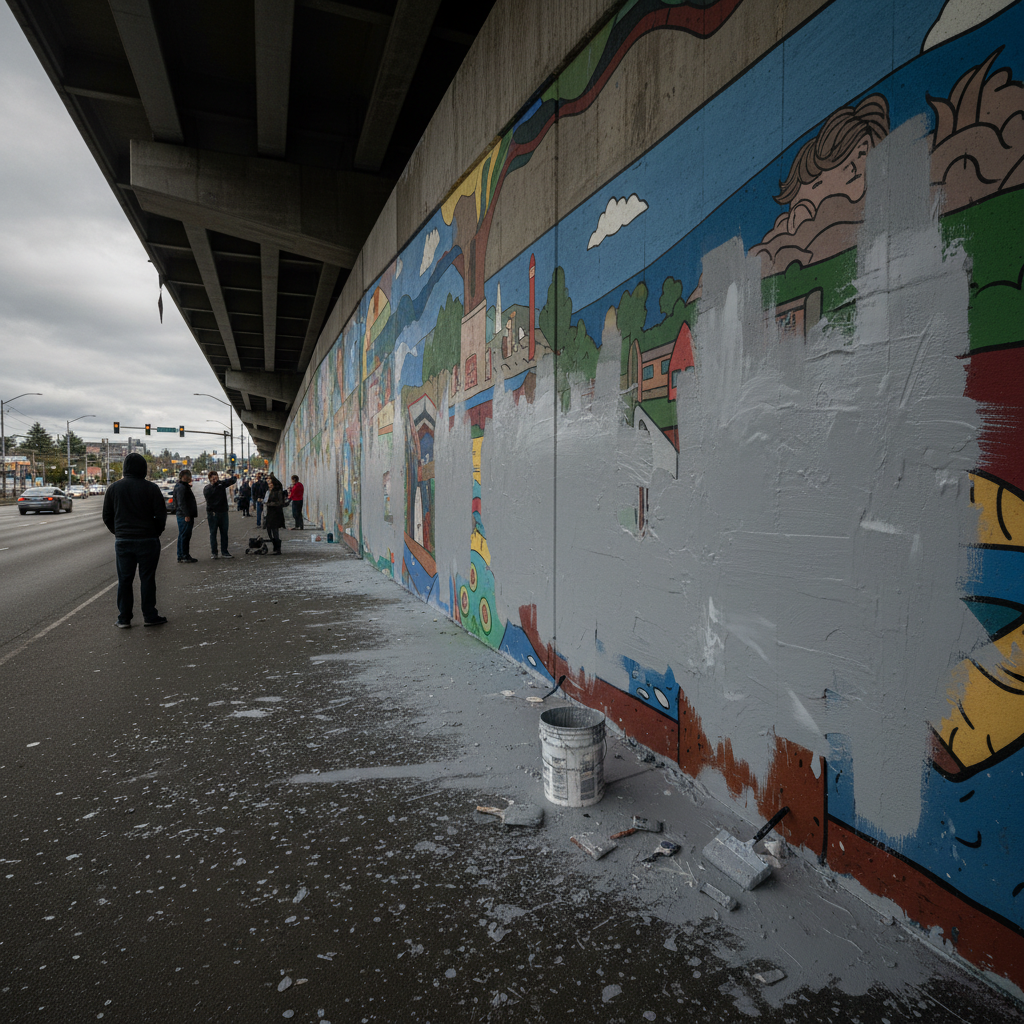 Someone painted over the West Seattle murals. Why?