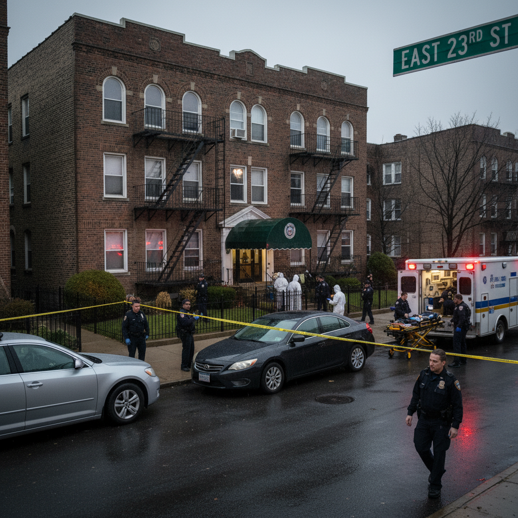 Your neighbor on East 23rd got shot by his son. What happened?
