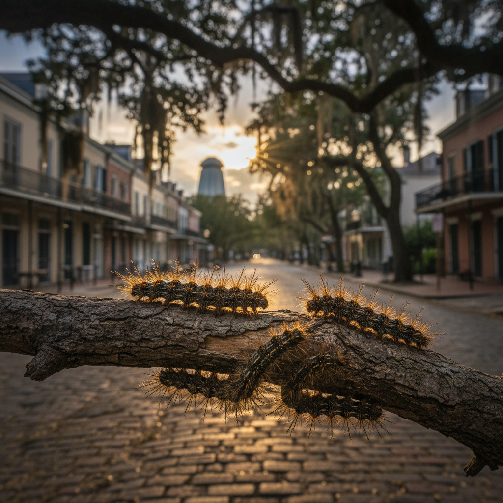 Those stinging buck moth crawlers are back already, New Orleans!