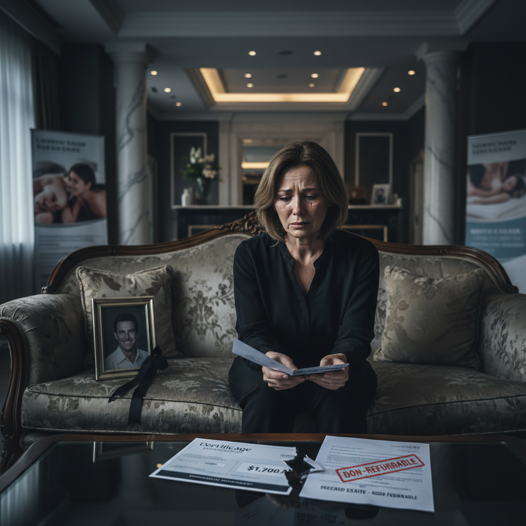 Your $1,700 massage package is gone after your husband dies.