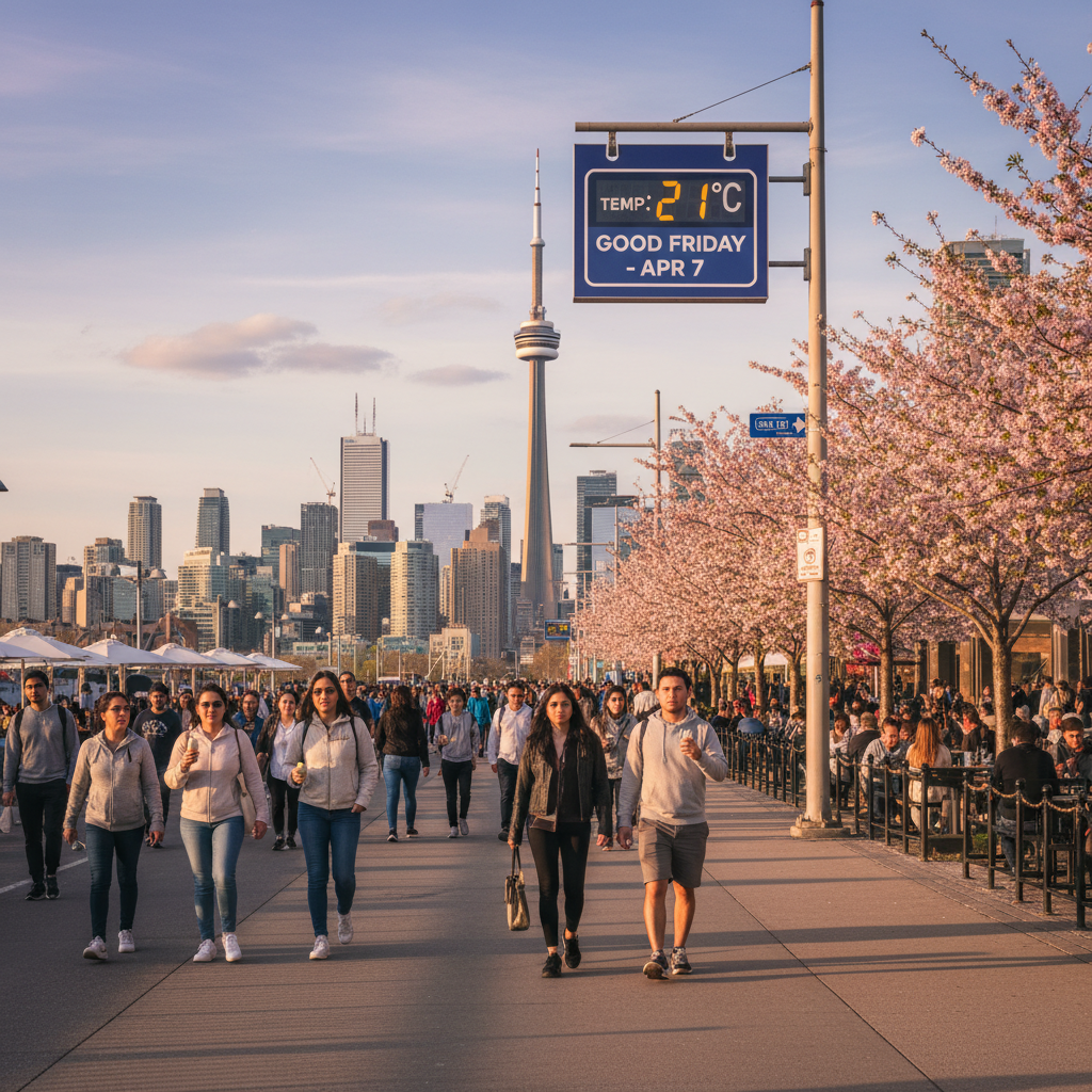 Toronto's Good Friday is 21 degrees. You won't believe it.