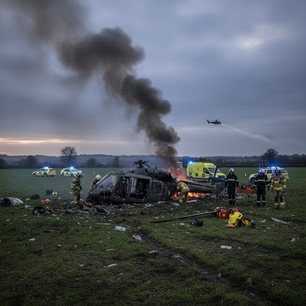 A helicopter crashed in Sussex. One person died.