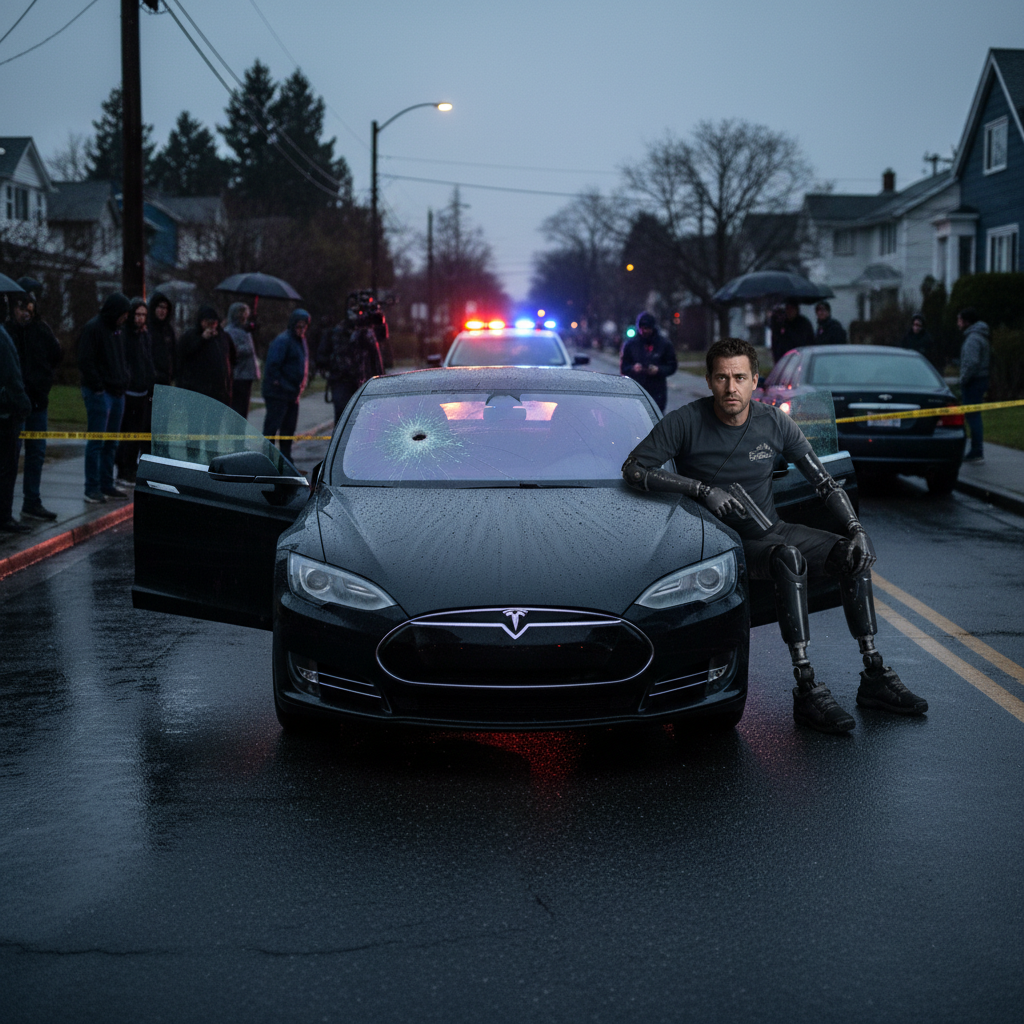 A quadruple amputee shot someone in his Tesla. Self-defense?