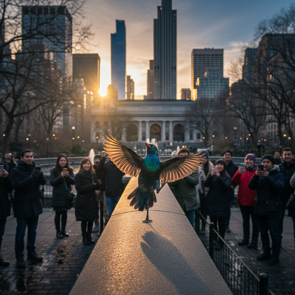 A rare dancing bird in Bryant Park has everyone buzzing.