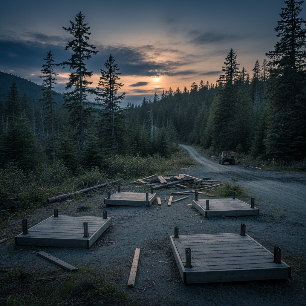 Someone stole *multiple* outhouses near Bella Coola. Seriously?