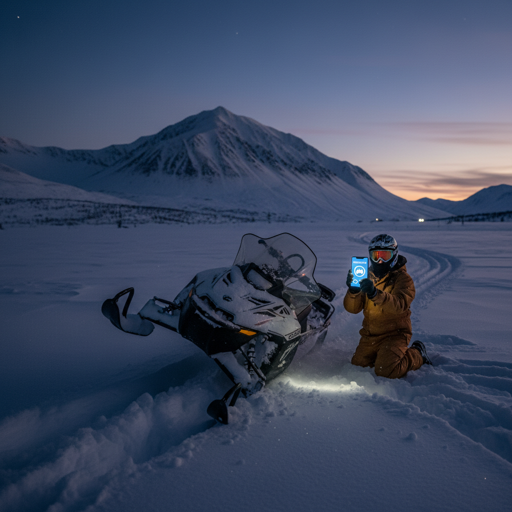 Your snowmobile got stuck? This app saves you.