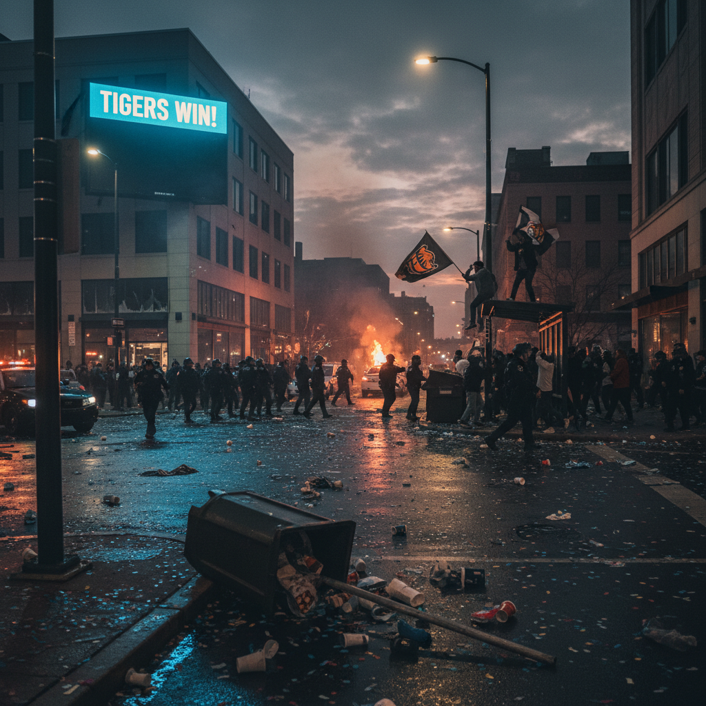 Your Tigers won, but downtown had a different kind of chaos