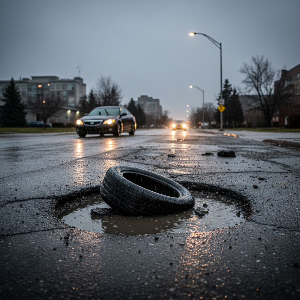 Your tires are toast thanks to Kitchener-Waterloo's pothole mess.