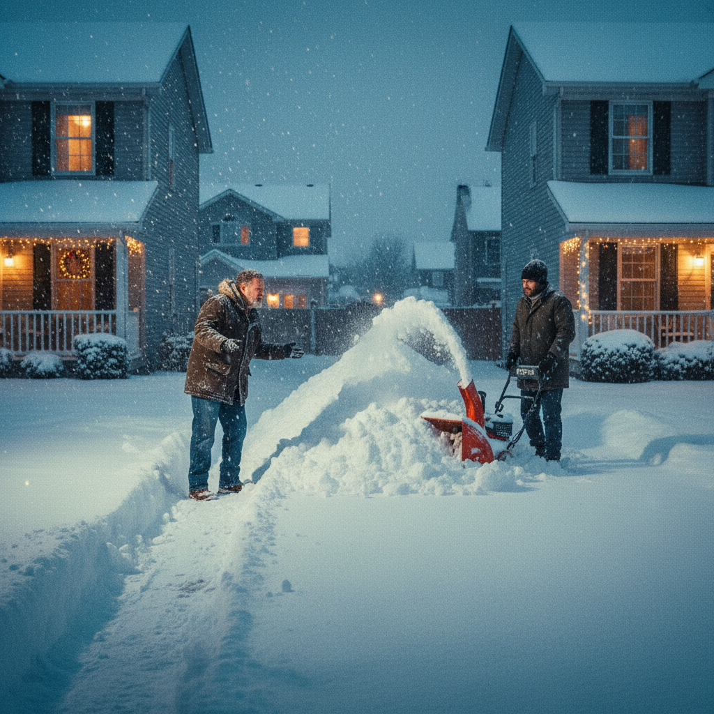 Your neighbor's snow belongs on their own lawn, eh?