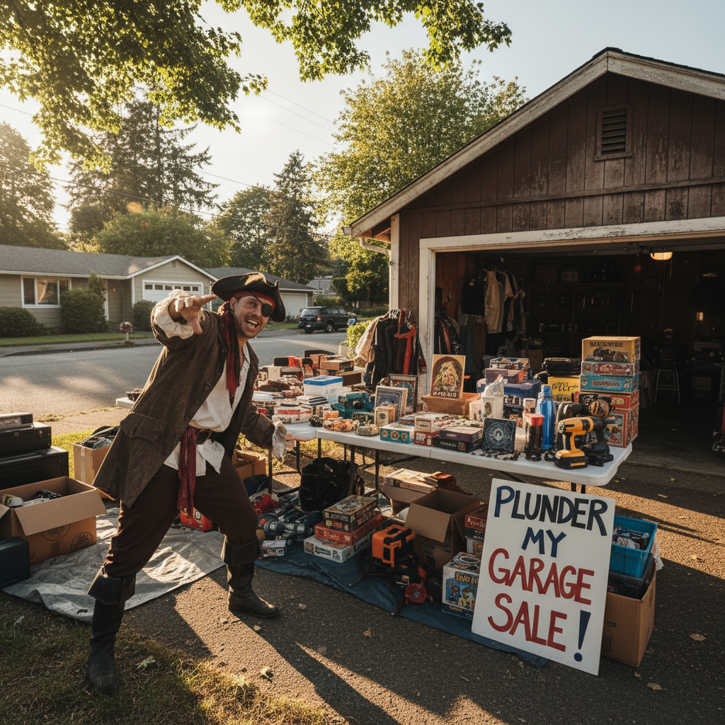 Someone's telling you to "plunder" their West Seattle garage sale.