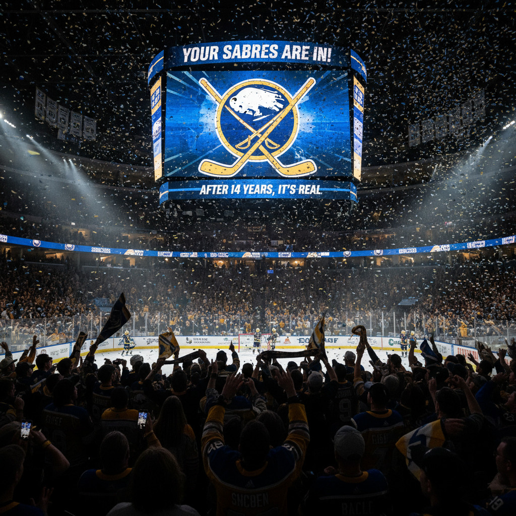 Your Sabres are in! After 14 years, it's real.