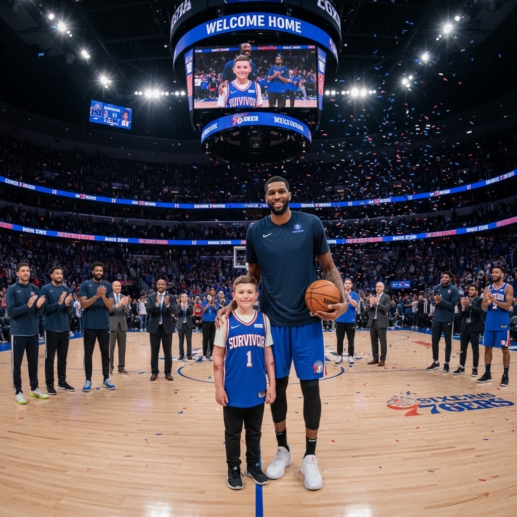 Your Sixers just gave a 10-year-old plane crash survivor the ultimate jawn.
