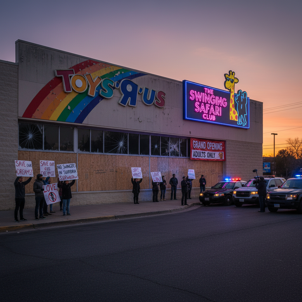 Your old Toys "R" Us is battling a swingers club. Seriously.