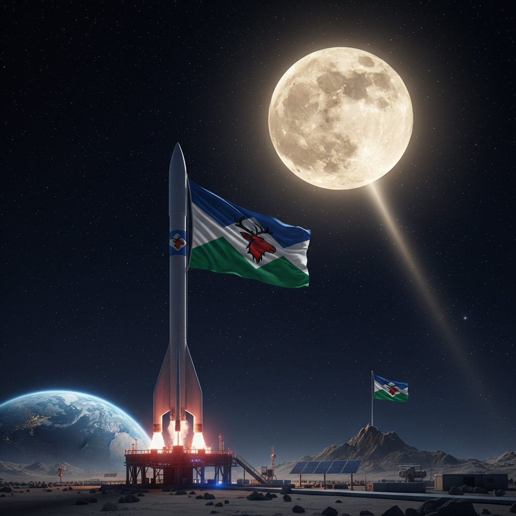 An Innu Nation flag is flying to the moon this Wednesday