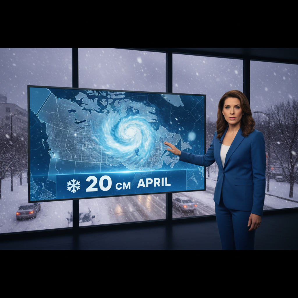 Riley Laychuk just said we're getting 20 cm of snow in April.
