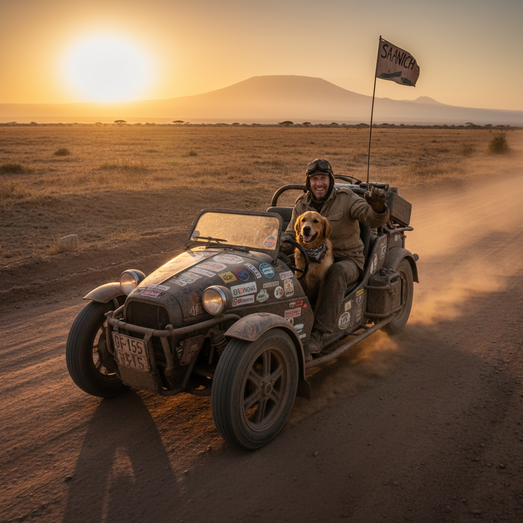 Your Saanich neighbour just drove a three-wheeled car across Africa
