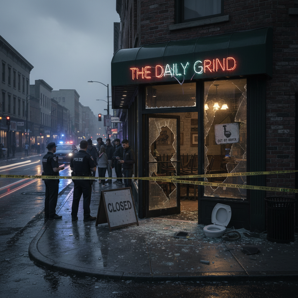 Someone smashed a cafe door over a bathroom on Market Street? For real?