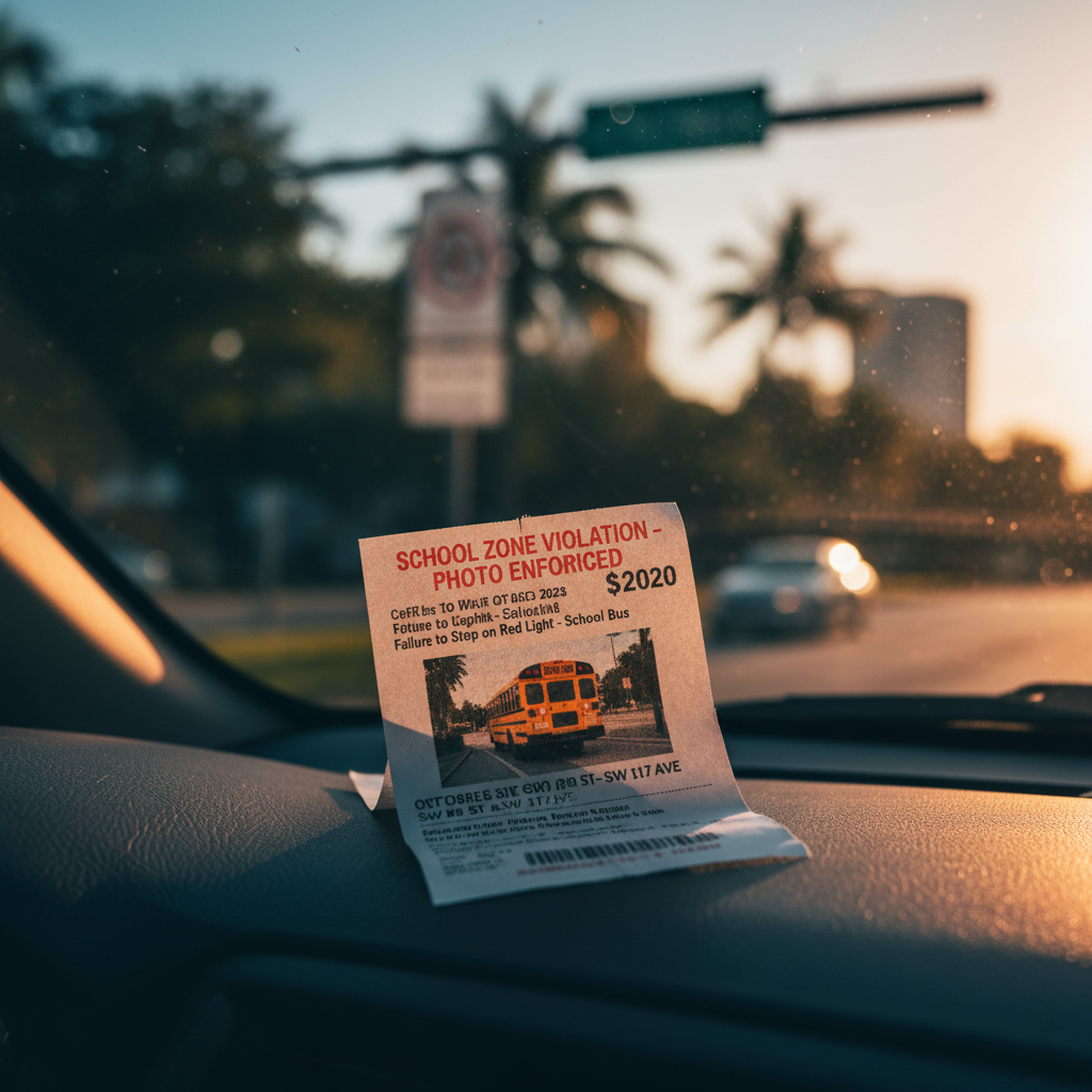Miami's school zone cameras are a scam. You won't believe this ticket.