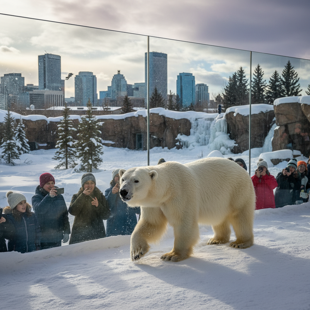 Your new polar bear just made his Calgary debut.