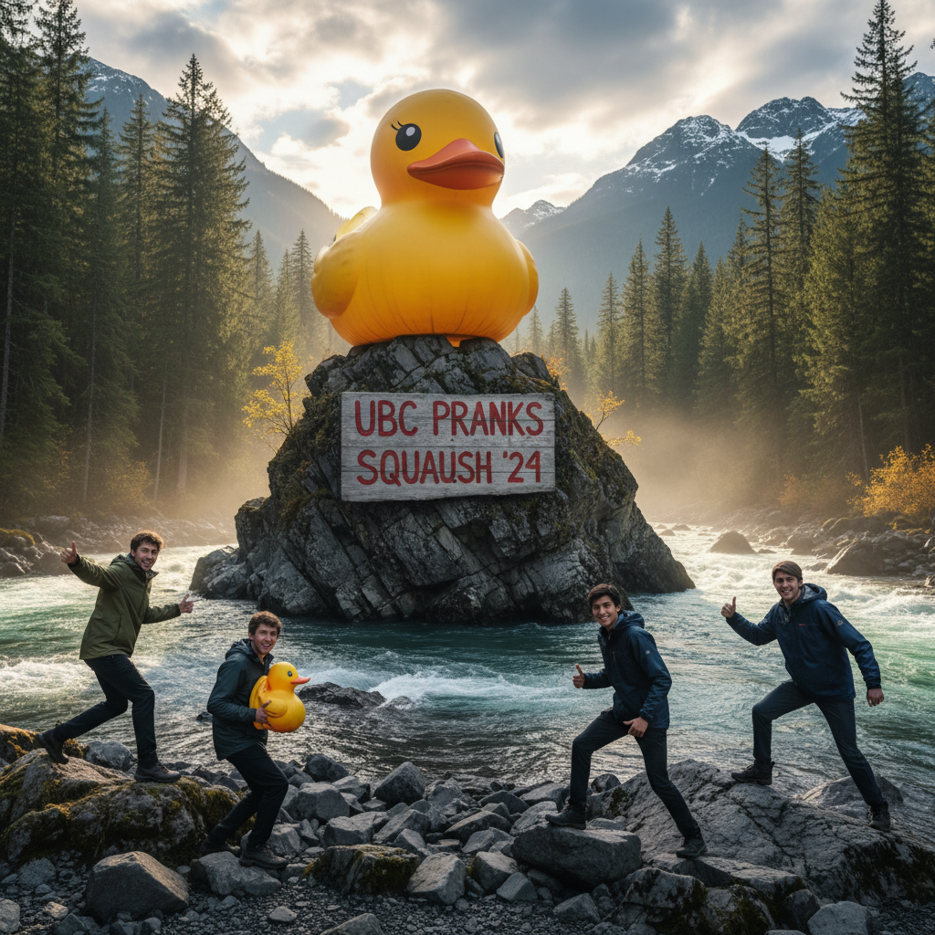 UBC students just pulled *this* prank near Squamish.