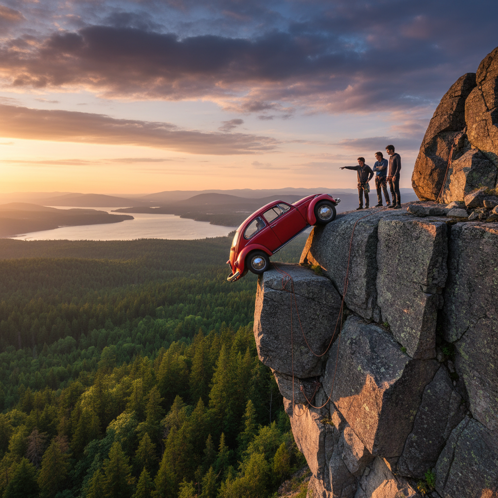 UBC students put a Volkswagen on a Squamish rock face. Seriously.